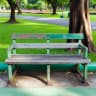 Portrait of Outdoor Park Bench