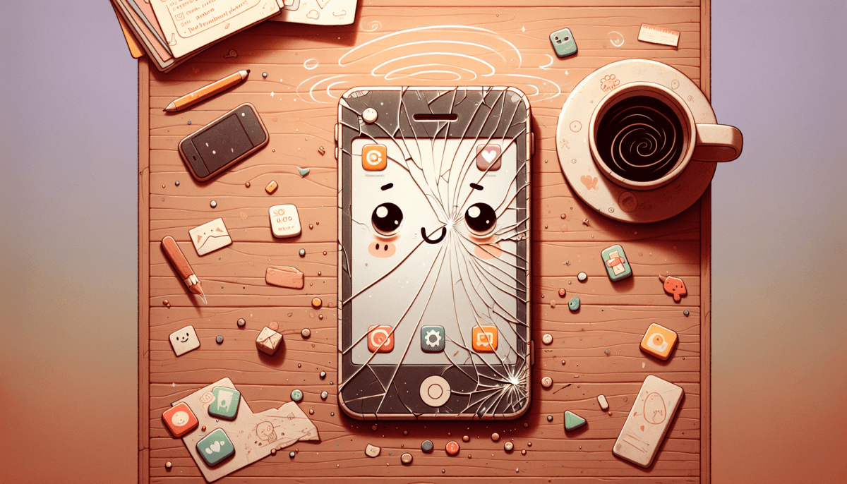 Hero image for a cracked smartphone screen's diary entry